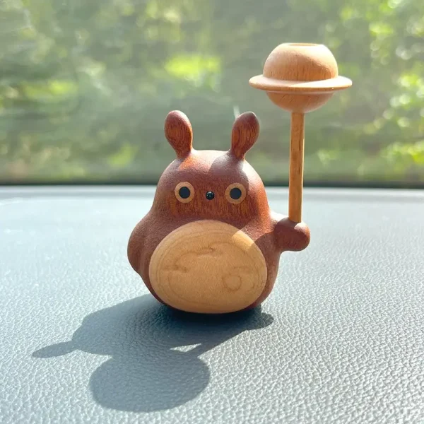 Wooden Small Totoro with Car Decor