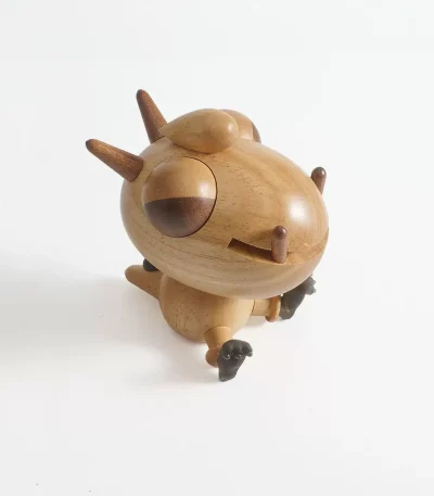 wooden dragon music box crafted from rubber wood