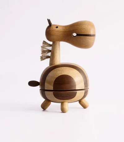 Stunning Rubber Wood Horse Music Box