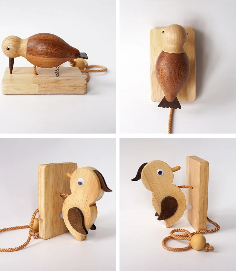 An ideal wooden woodpecker doorbell for a housewarming gift