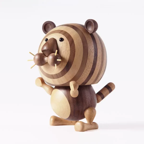 A beautifully crafted wooden tiger music box, adding charm and elegance to any space