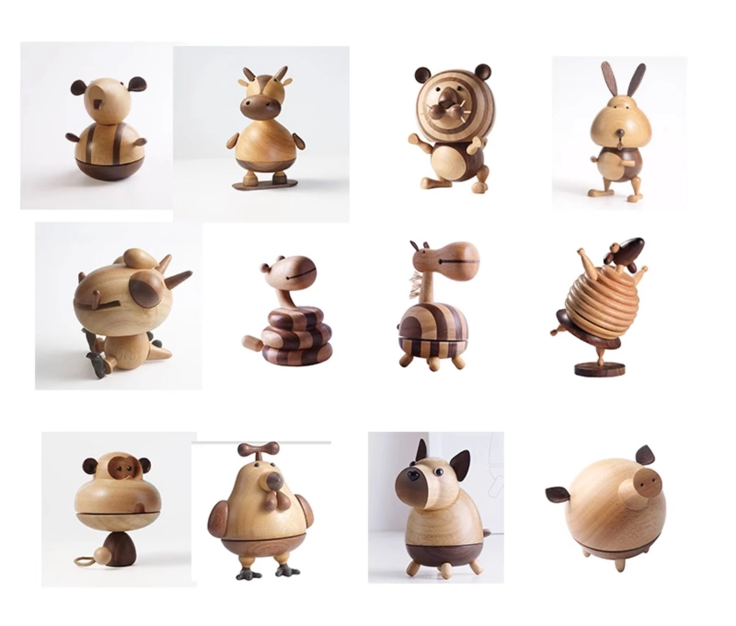 Chinese Zodiac Animals of wooden music box