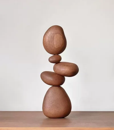 Wooden balancing stones that promote stress relief and relaxation