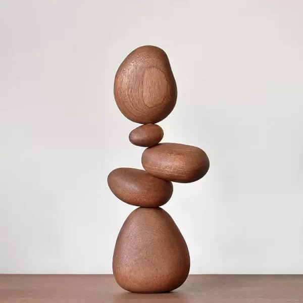 Wooden balancing stones that promote stress relief and relaxation