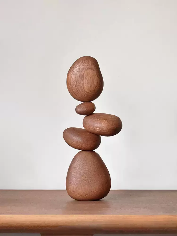 Wooden balancing stones that promote stress relief and relaxation