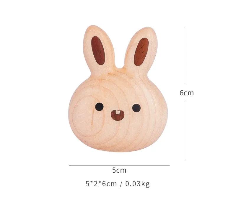 Cute Wood Bunny Fridge Magnet