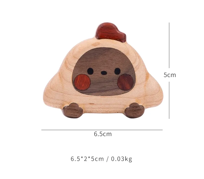 Cute Wood Chicken Fridge Magnet