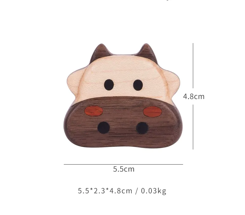 Cute Wood Cow Fridge Magnet