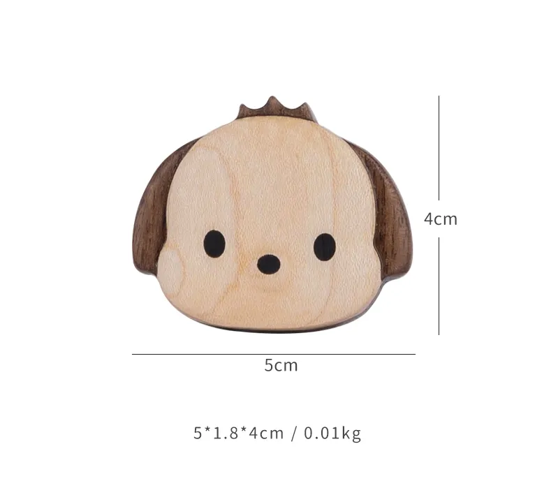 Cute Wood Dog Fridge Magnet