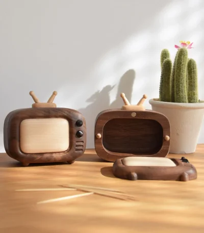 mini TV-shaped jewelry box, crafted with care for both storage and decoration