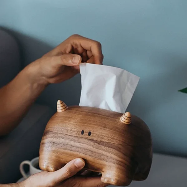 A quirky and playful Monster wooden tissue box that adds a unique touch to any room while keeping tissues within easy reach.