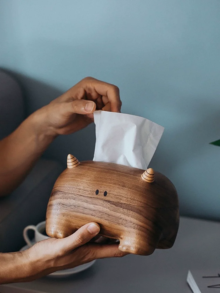 A quirky and playful Monster wooden tissue box that adds a unique touch to any room while keeping tissues within easy reach.