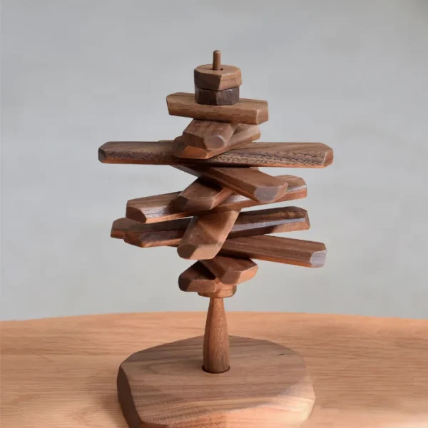 A unique handmade wooden tree figurine perfect for DIY table decor