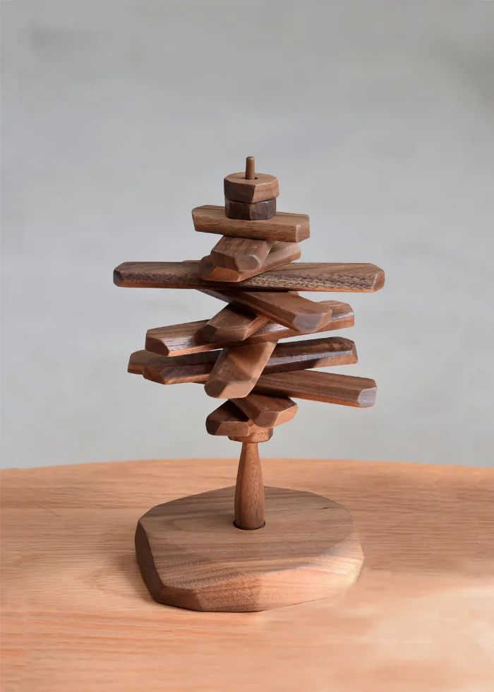 A unique handmade wooden tree figurine perfect for DIY table decor