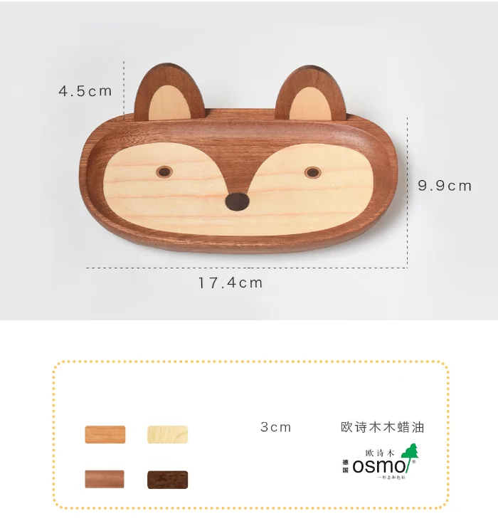 Creative wooden fox tray that holds glasses and organizes small essentials, perfect for home decor