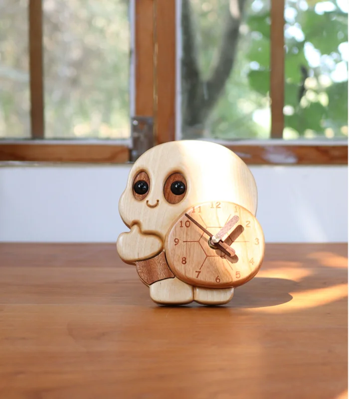 Cute Turtle Wooden Clock - Kids’ Room Decoration