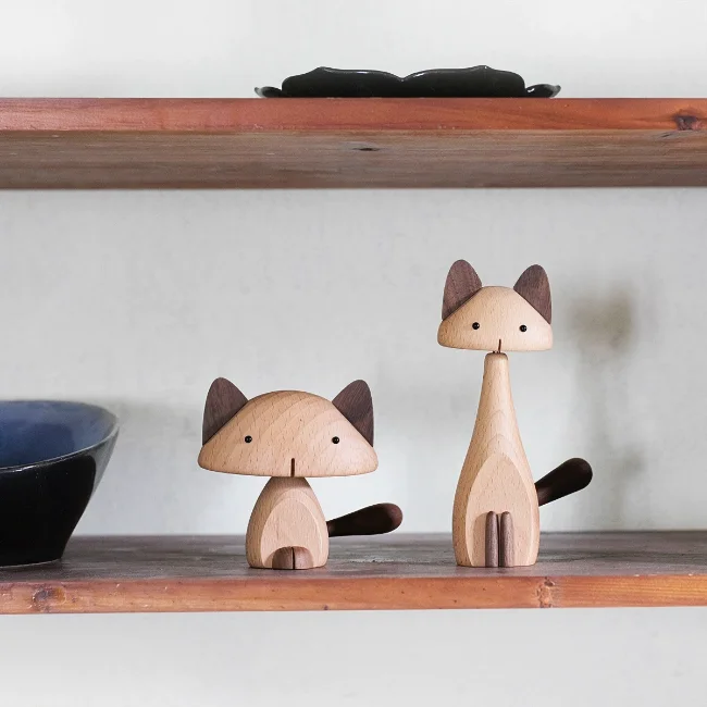 Creative gift idea featuring a cute wooden cat