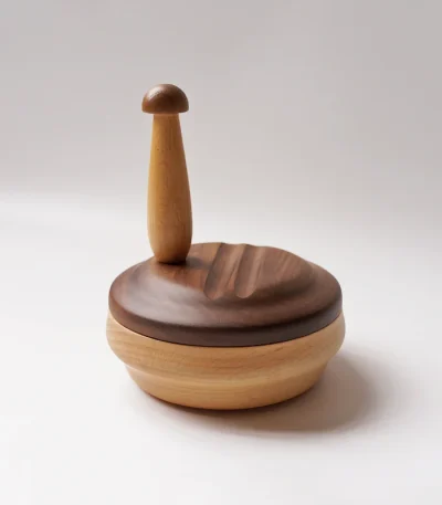 Wooden phone stand with dry fruit storage