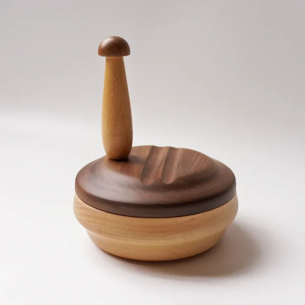 Wooden phone stand with dry fruit storage