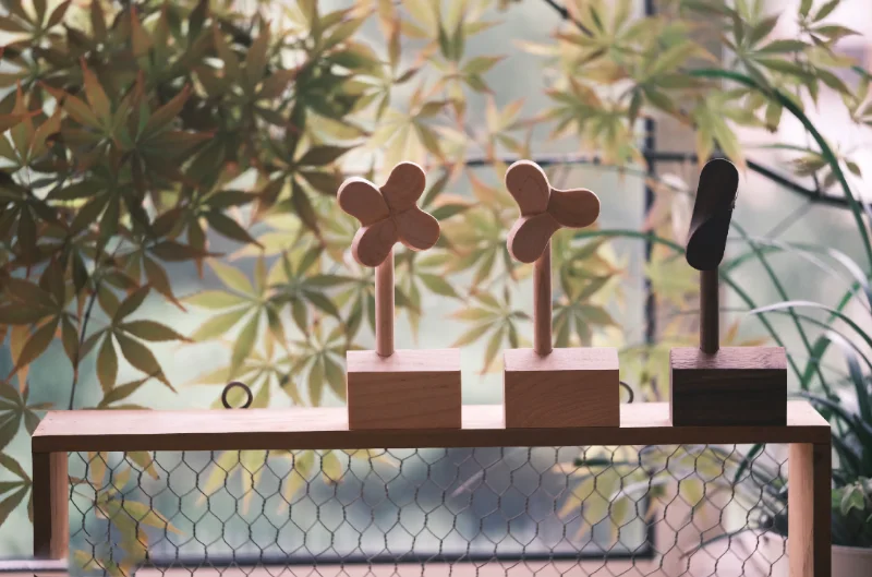 Stylish wooden pinwheel, ideal for minimalist decor settings