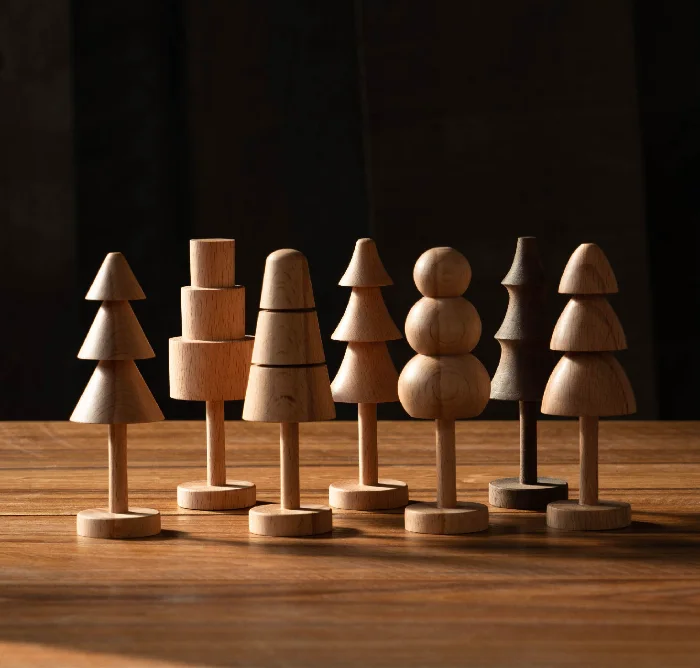 Modern and sleek wood tree decoration, perfect for any space