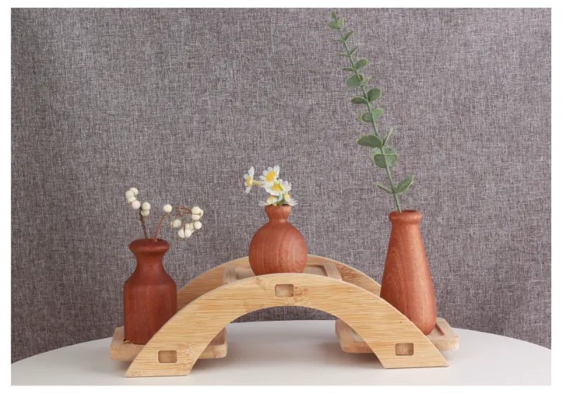 Rustic wooden vase, perfect for adding a touch of nature to living rooms, dining tables, or offices