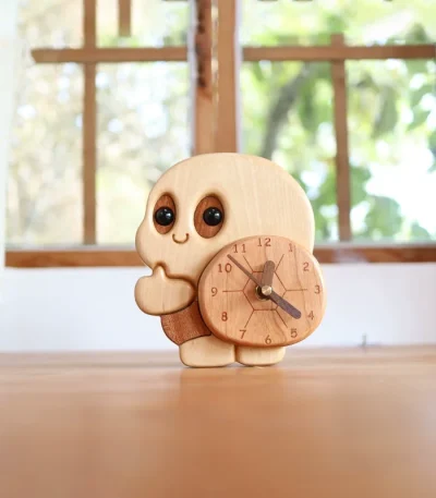 Turtle Wooden Desk Clock - Cute Children’s Room Decor