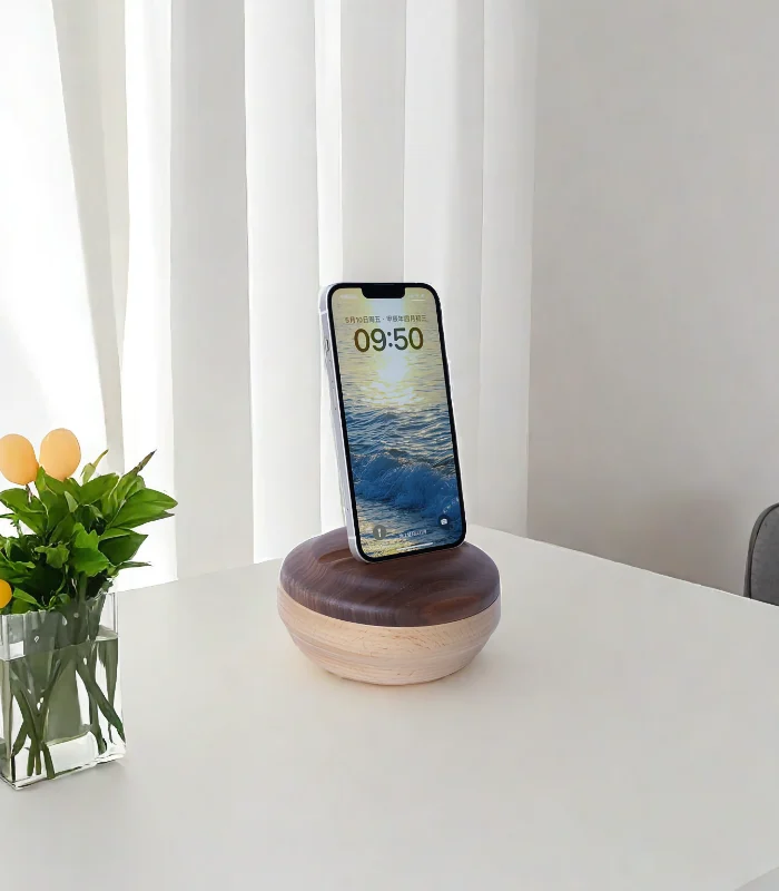 wooden phone stand fruit storage