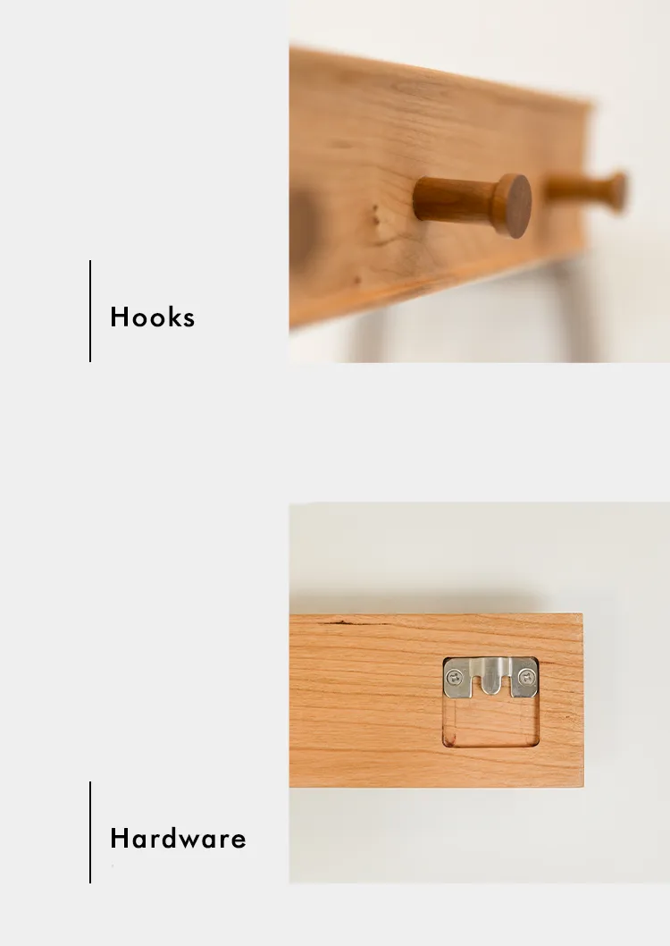 Hooks On Wooden Board Detail