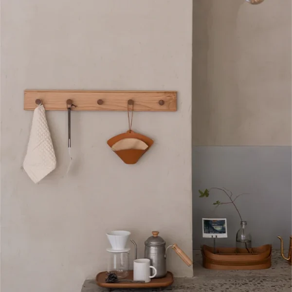 Creative Wooden Board Hooks for Coats and Hats, No Drilling Required