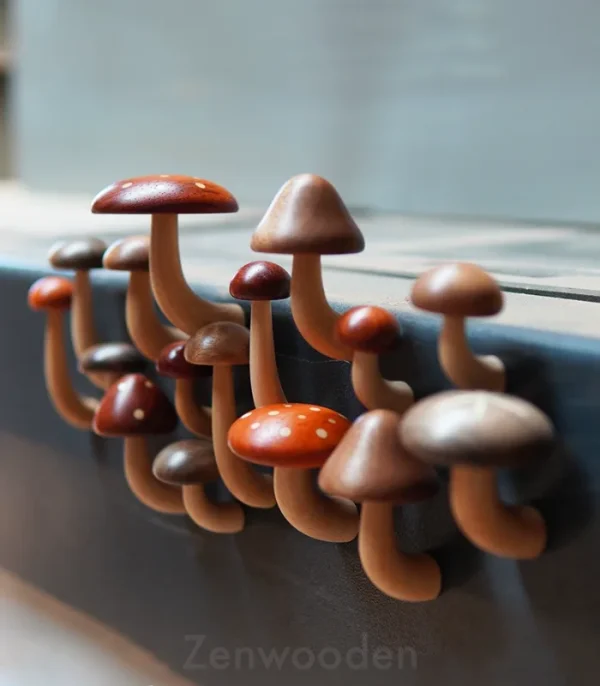 Mushroom fridge Magnets, side view